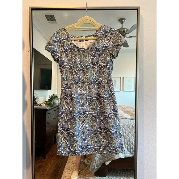 j crew blue paisley dress J. Crew | Dresses | J Crew A Line Maxi Dress Navy Paisley Print Size 8